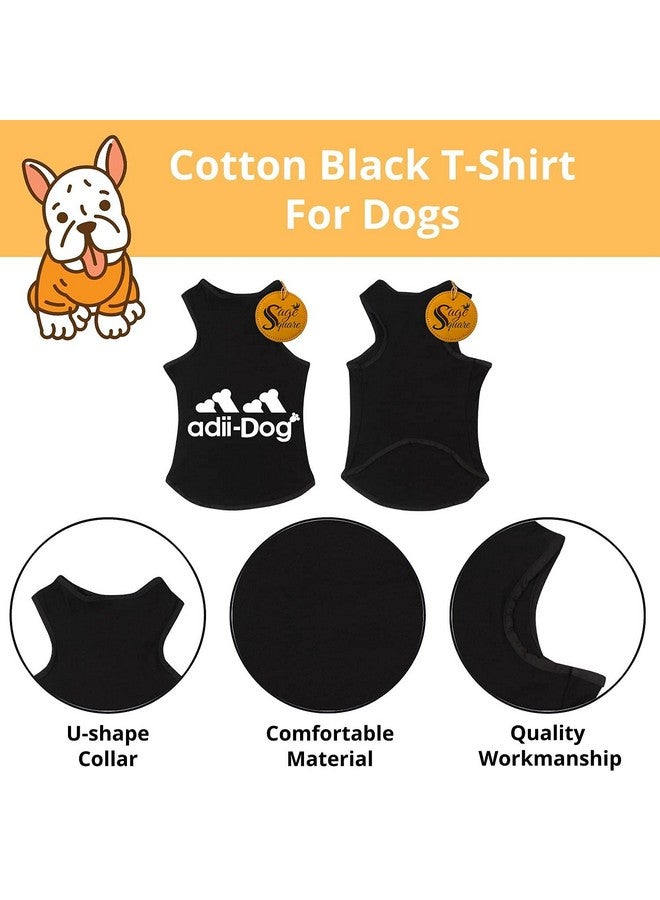 Sage Square Comfortable Cotton Dog T-Shirt, Soft & Breathable Sleeveless Vest Dog Clothes, Puppy Tank Top Fashion Apparel (Black) (Xsmall) (12Inches) - Image 3