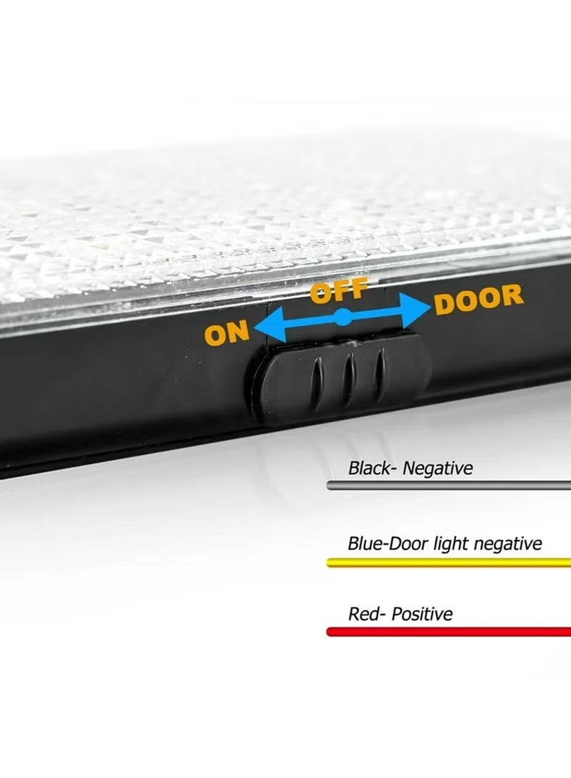 3XR Car Interior Dome Light 36 LED – 12V Universal Roof Ceiling Lamp with Switch, Iron Sheet Mount, ON/OFF/DOOR Control, White Bright Light for Van, SUV, Truck, RV, Caravan, Auto Accessories 3756 - Image 4