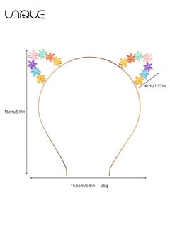 Unique 2 Pieces Crystal Cat Ears Headbands Rhinestone Cat Ear Tiaras for Women Gold Hair Hoop Women Girls Kids Party Decoration Headdress Cosplay Costume Head wear  - Image 3