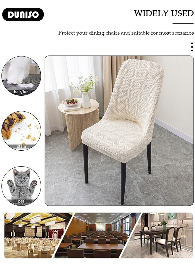 DUNISO 4 Packs Chair Covers, Stretch Jacquard Dining Chair Slipcovers, Removable Washable Chair Protector, Elastic Chair Protector Seat Covers for Hotel Dining Room Ceremony Banquet Wedding Party  - Image 2