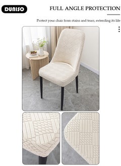 DUNISO 4 Packs Chair Covers, Stretch Jacquard Dining Chair Slipcovers, Removable Washable Chair Protector, Elastic Chair Protector Seat Covers for Hotel Dining Room Ceremony Banquet Wedding Party  - Image 5