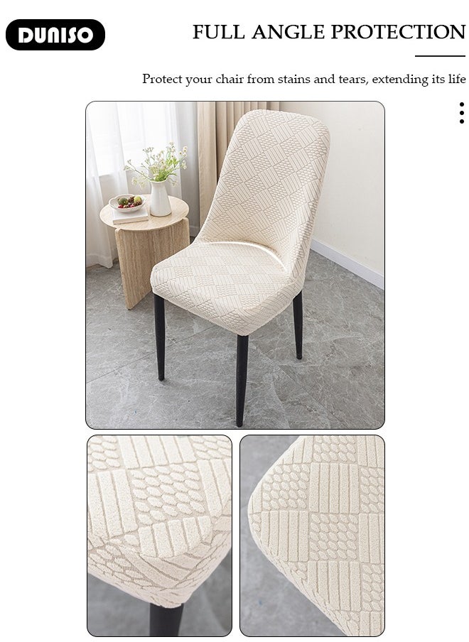 DUNISO 4 Packs Chair Covers, Stretch Jacquard Dining Chair Slipcovers, Removable Washable Chair Protector, Elastic Chair Protector Seat Covers for Hotel Dining Room Ceremony Banquet Wedding Party  - Image 5