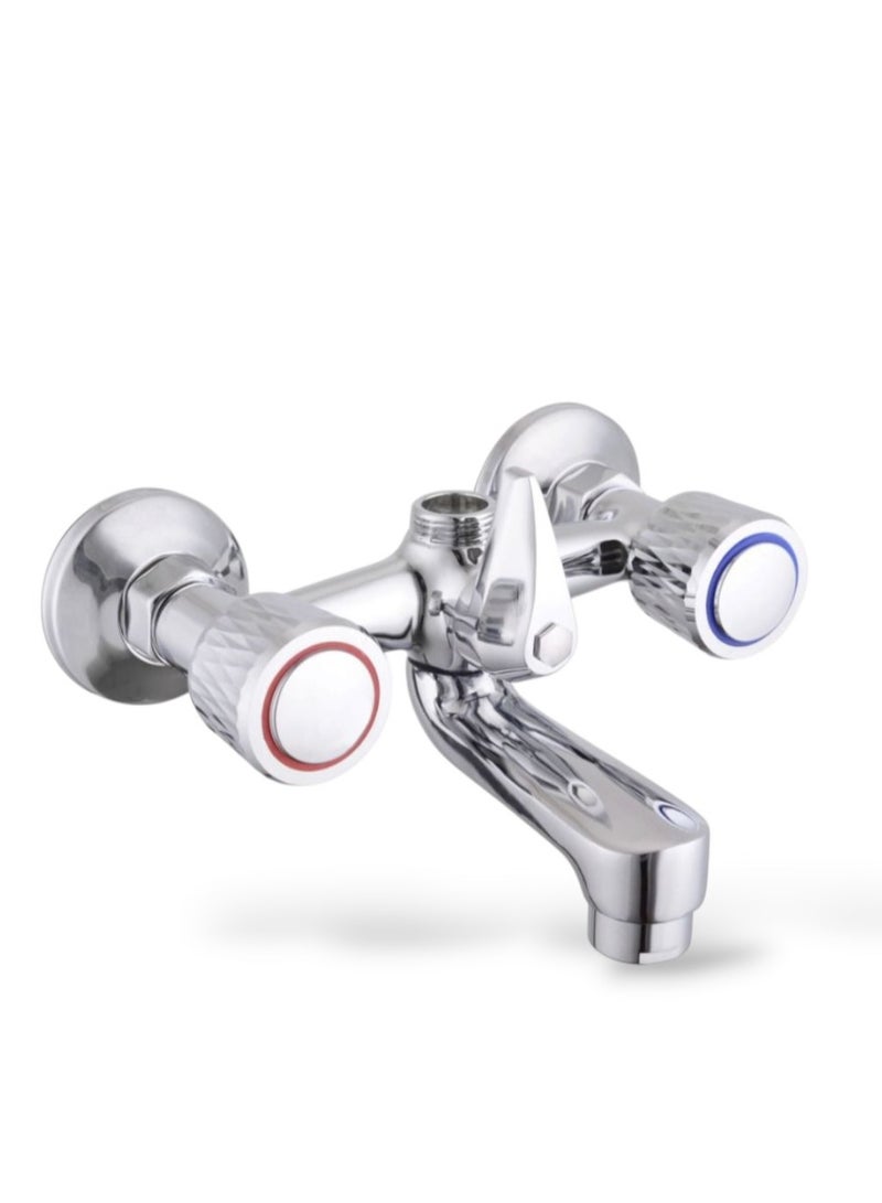JAMS Wall-Mounted Chrome Shower Mixer Faucet for Bathroom – Hot and Cold Water Control
