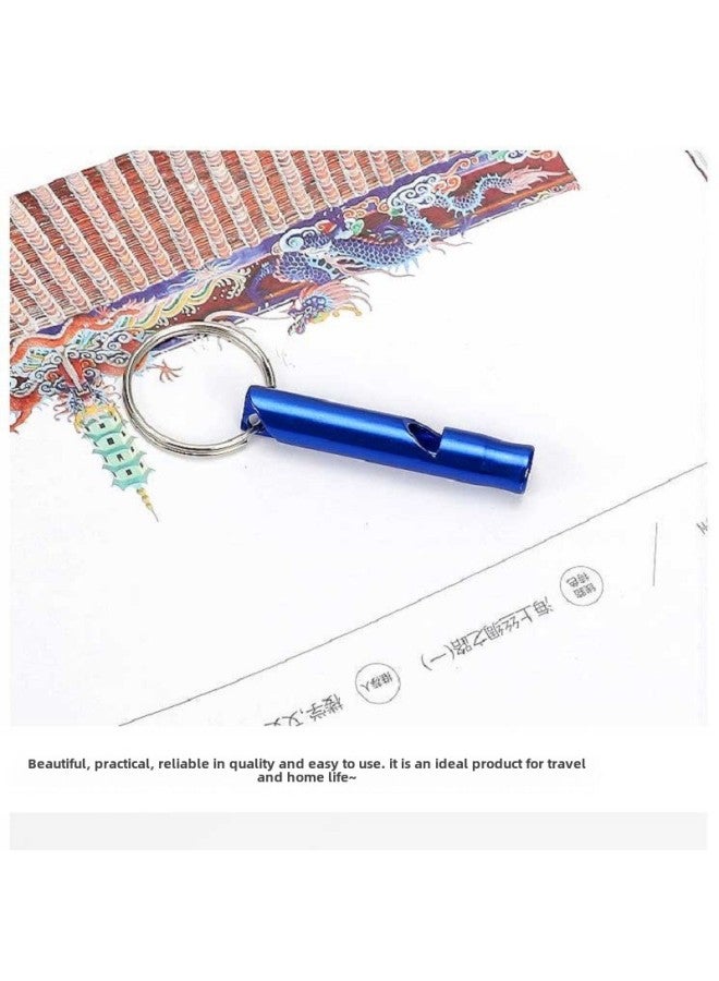 Generic Aluminum Alloy Trumpet Survival Whistle Aluminum Alloy Survival Whistle Toy Aluminum Alloy Pet Whistle Key Chain-Color:Silver - Image 3