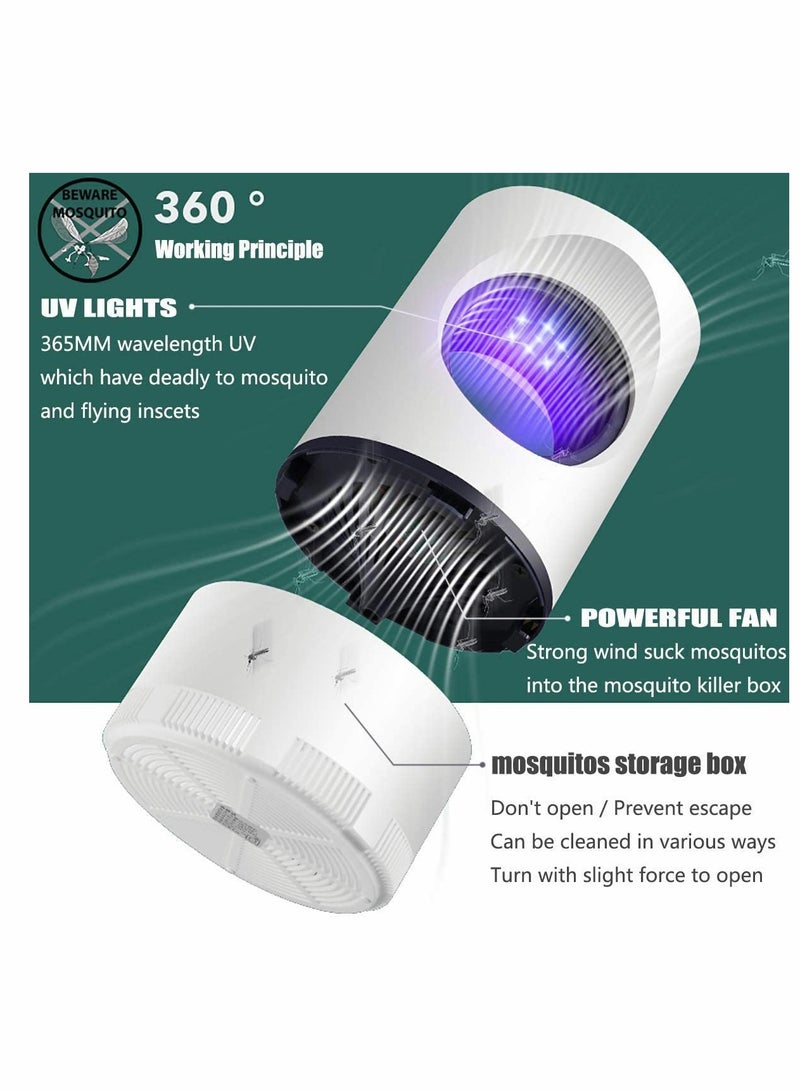 إكسفور Electric Mosquito Fly Bug Insect Zapper Killer Insect Attractant Trap Powerful Light Lamp for Home Indoor Outdoor Patio White - Image 2