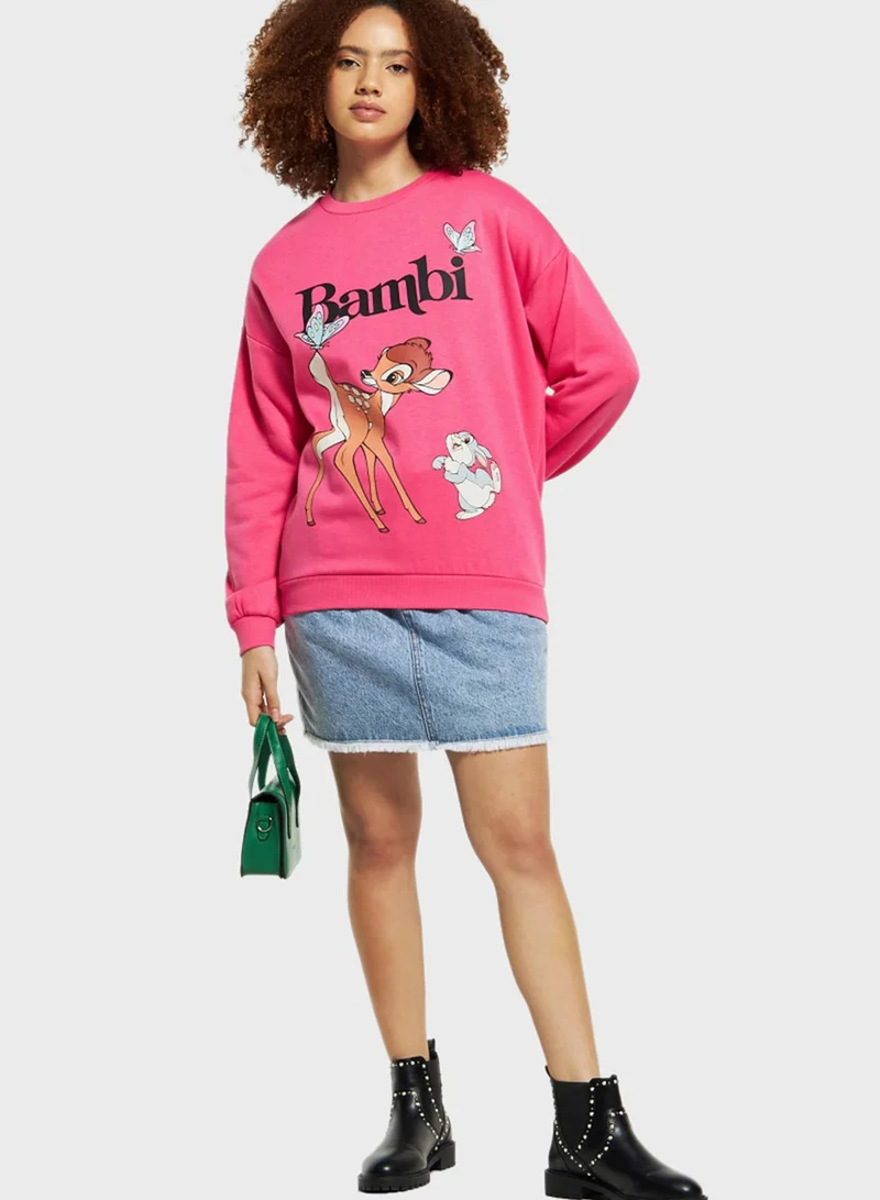 SP Characters Bambi Print Sweatshirt