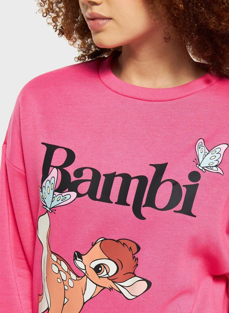 SP Characters Bambi Print Sweatshirt