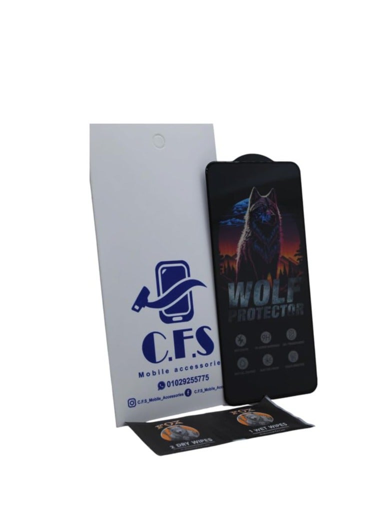 Wolf Protector Design Tempered Glass Screen Protector for Oppo A94 - Clear & Black - Image 2