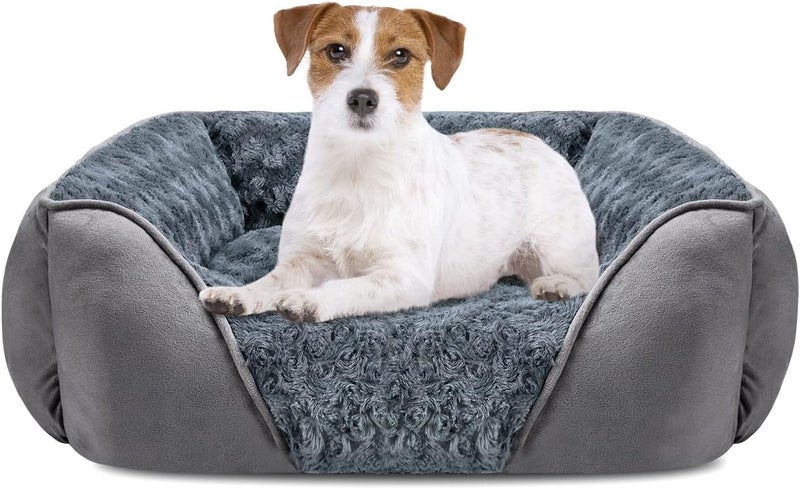 Rectangle Dog Bed for Large Medium Small Dogs Machine Washable Sleeping Dog Sofa Bed Non-Slip Bottom Breathable Soft Puppy Bed Durable Orthopedic Calming Pet Cuddler (M(25"x 21"x 8")) - Image 1