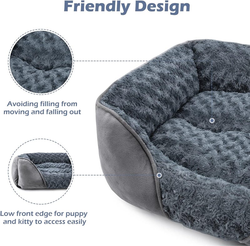 Rectangle Dog Bed for Large Medium Small Dogs Machine Washable Sleeping Dog Sofa Bed Non-Slip Bottom Breathable Soft Puppy Bed Durable Orthopedic Calming Pet Cuddler (M(25"x 21"x 8")) - Image 5