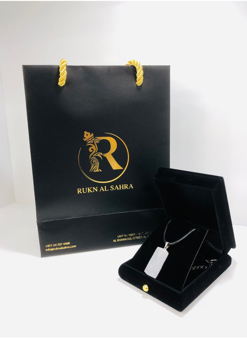 RUKN AL SAHRA - SELENITE GEMSTONE PENDANT - Image 1