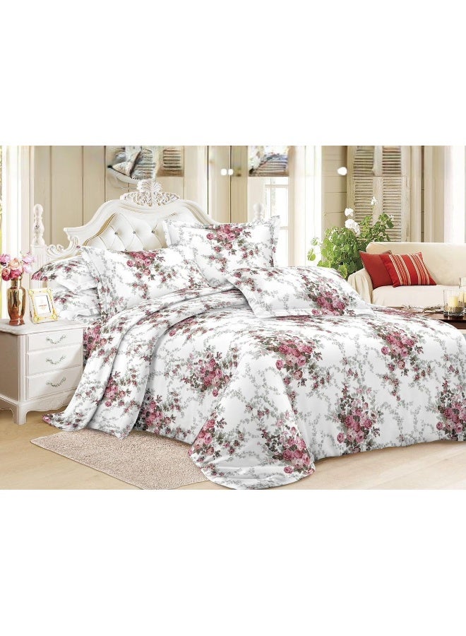 Cadrica King Size Bed Sheet Set - Premium Soft Cotton with Elegant Floral Design | Includes 1 King Fitted Sheet (180x200 cm) & 2 Pillowcases (50x75 cm) - Image 5