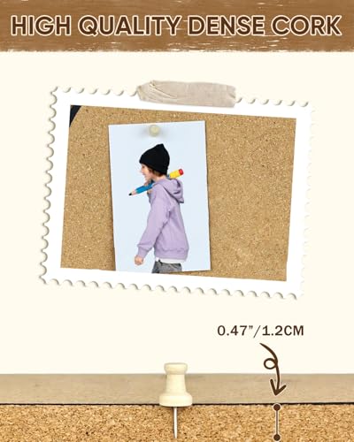 YINGXUN Self-Adhesive Arch Pin Cork Board, 10.4" x 14.4" 1/2" Thick (Black) - Image 3
