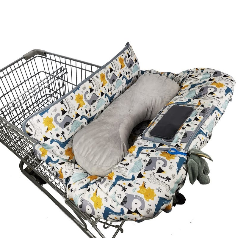 DODO NICI Shopping Cart Cover for Baby/Toddler, Cozy High Chair Cover, with Removable seat positioner, Dinosaur - Image 1