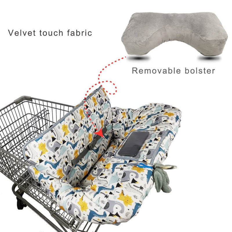 DODO NICI Shopping Cart Cover for Baby/Toddler, Cozy High Chair Cover, with Removable seat positioner, Dinosaur - Image 2