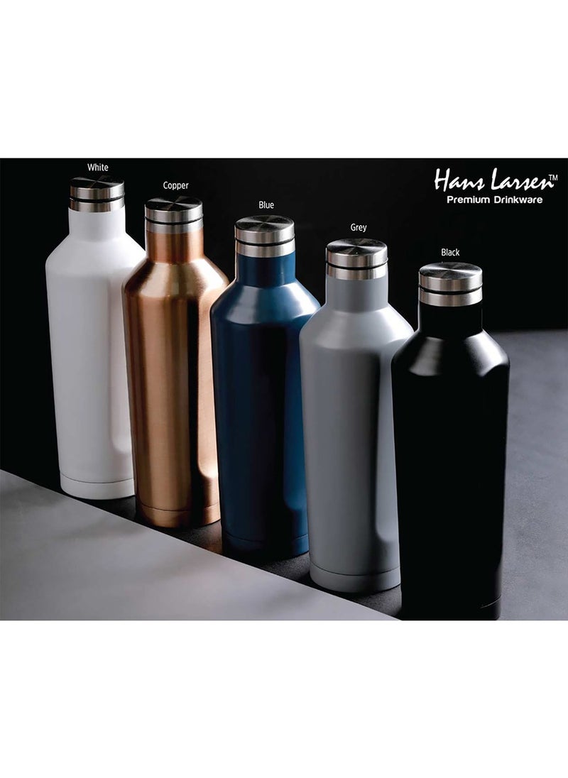 Hans Larsen GALATI - Hans Larsen Double Wall Stainless Steel Water Bottle - Grey  - Image 2