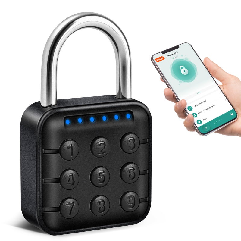 Auntyfey Smart Combination Lock for Locker Digital Padlock for Gym Locker Lock with APP 6 Digit Combination Lock Waterproof Outdoor Gate Lock Padlock for School Gym Fence Travel - Image 2