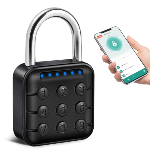 Auntyfey Smart Combination Lock for Locker Digital Padlock for Gym Locker Lock with APP 6 Digit Combination Lock Waterproof Outdoor Gate Lock Padlock for School Gym Fence Travel - Image 1