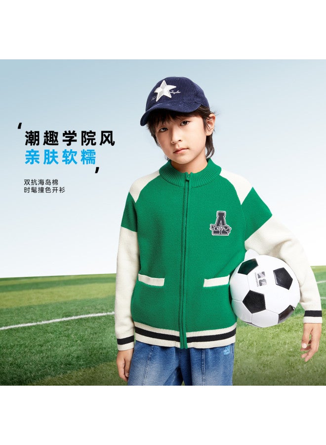 Annil Boys & Girls Knitted Cardigan Autumn Baseball Jacket Sport Coat - Image 2