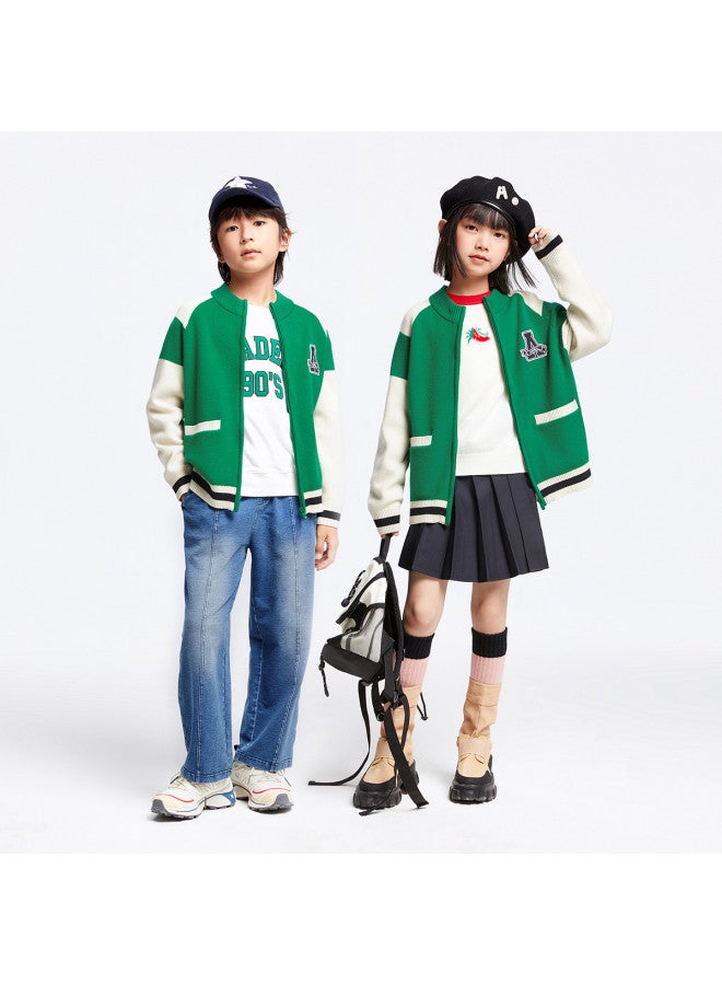 Annil Boys & Girls Knitted Cardigan Autumn Baseball Jacket Sport Coat - Image 4