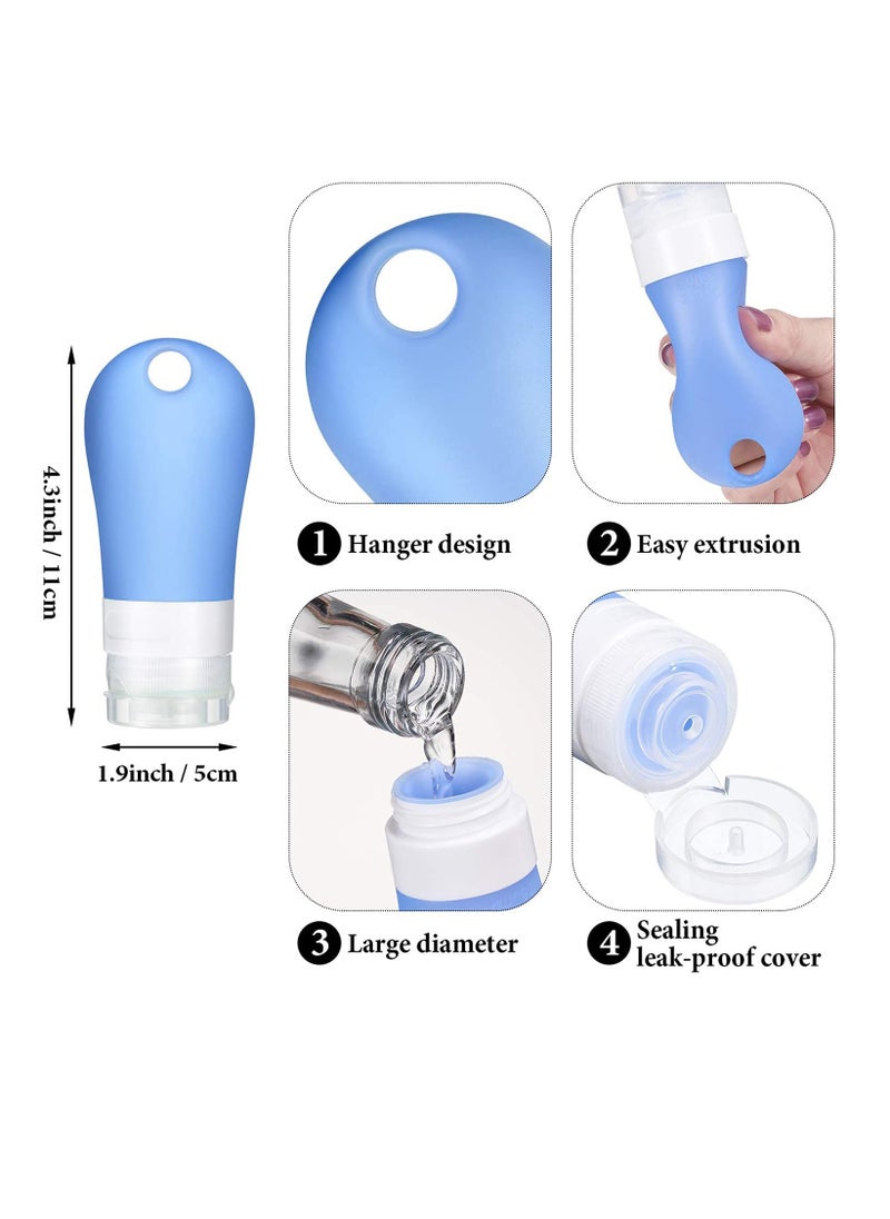 Generic - Silicone Travel Bottle Keychain Set Includes Portable Hand Bottle Container oz Refillable Empty Bottles Retractable Badge Holders and Collapsible Funnel for Outdoor Sports Travel - Image 1