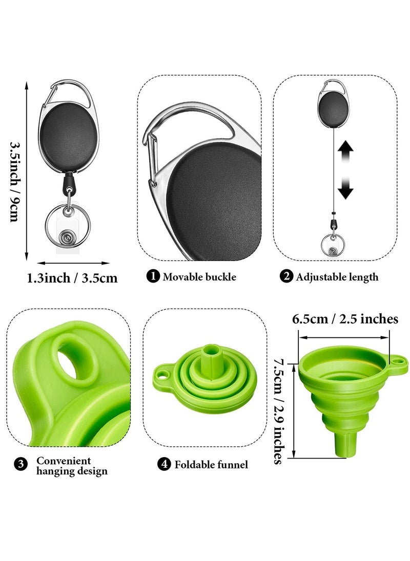 Generic - Silicone Travel Bottle Keychain Set Includes Portable Hand Bottle Container oz Refillable Empty Bottles Retractable Badge Holders and Collapsible Funnel for Outdoor Sports Travel - Image 1