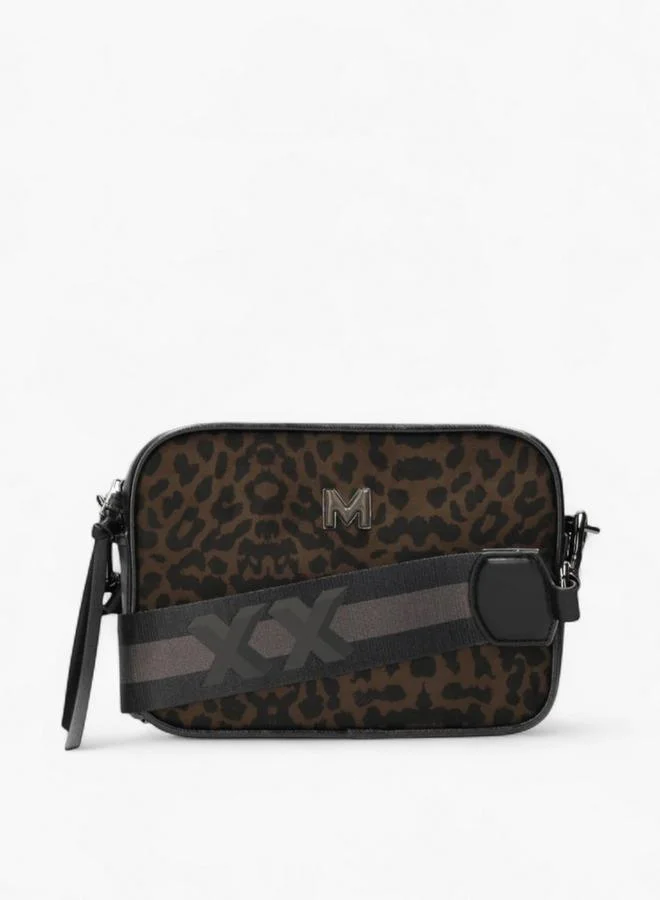 MEXX Animal Print Crossbody Bag with Striped Strap