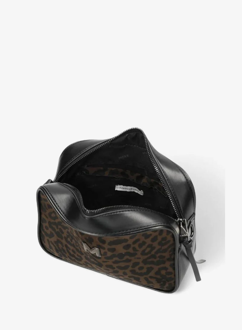 MEXX BROWN Animal Print Crossbody Bag with Striped Strap for Women | Best Price UAE