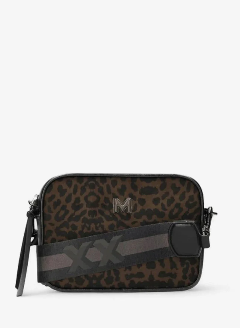 مكس حقيبة كروس بودي بطبعة حيوانات مع حزام مخطط