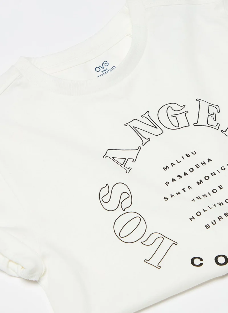 او في اس Printed  T-Shirt