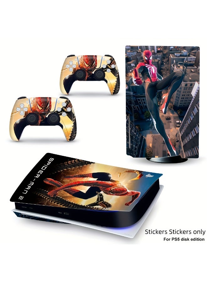 [Decals Only] BLACK RED Spider-Man themed Playstation 5 console - Premium vinyl sticker (disc drive) - Waterproof and dustproof Eye-catching illustration design - Image 1
