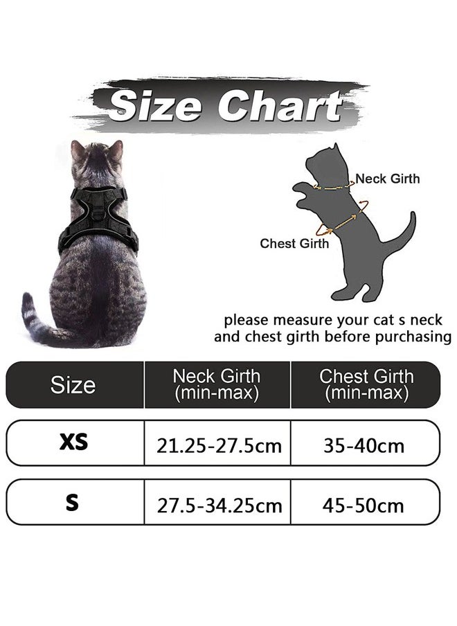 GUSGU - Cat Harness and Leash Set for Walking, Escape Proof Safe Adjustable Kitten Vest Harnesses with Reflective Strips, Easy Control Soft Breathable Mesh Jacket for Growing Kittens, Cats, Puppies Outdoor Use, Black, S - Image 1