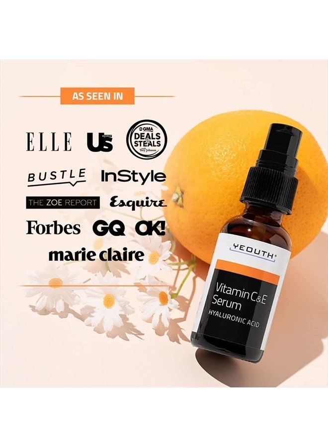 Yeouth Vitamin C Face Serum, Anti Aging Serum, Vitamin C Serum for Face with Hyaluronic Acid, Vitamin C Serum for Face Dark Spots & Wrinkles, Face Serum for Women & Men, Vitamin C for Face by YEOUTH - Image 2