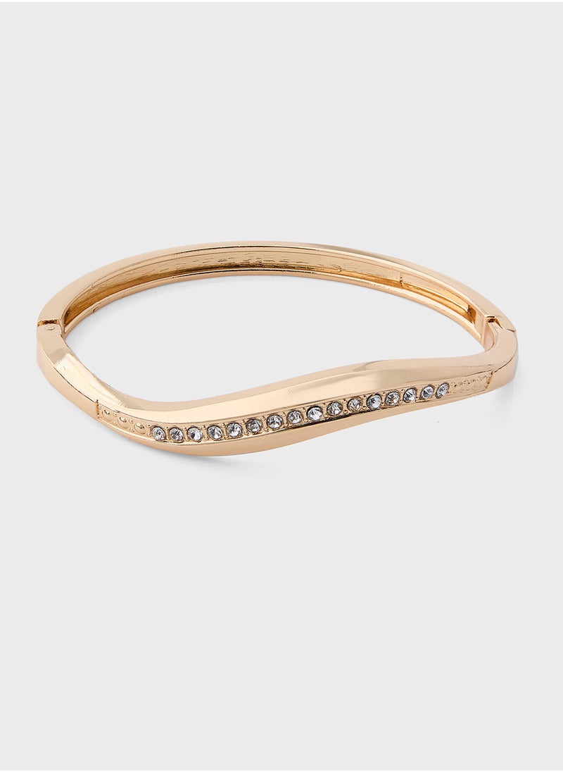Ella Limited Edition Diamante Twisted Bangle  - Image 1