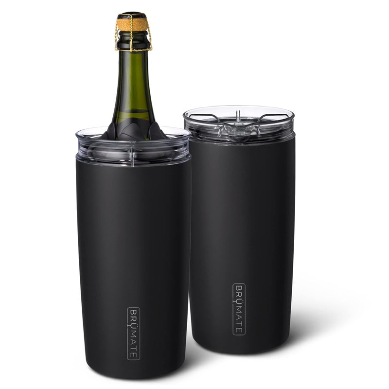 BrMate Togosa 2in1 Wine Chiller Bucket Pitcher 100 Leakproof Locking Lid Portable Chiller Fits Most Wine Champagne Liquor Bottles Perfect Wine Gift 49oz Matte Black