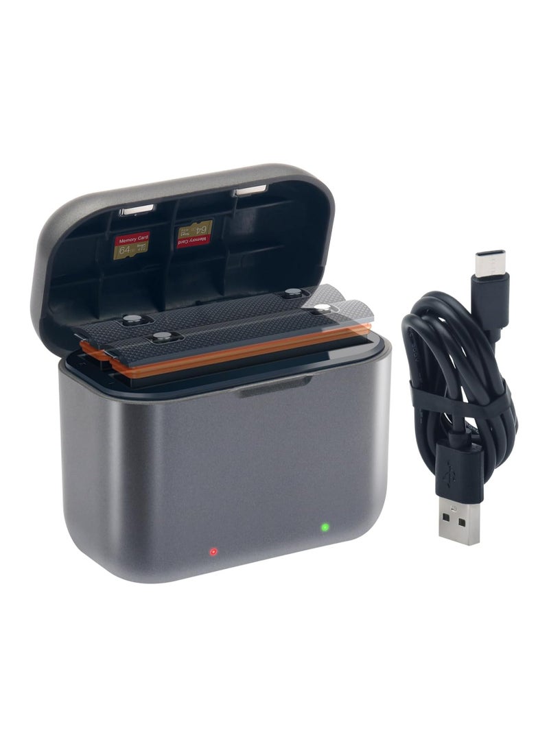 General Battery Charging Fast Charging Center for Insta360 X3 Camera with 2-Channel Fast Battery Charging Storage Station with Misro SD Card Slot and USB Type C Cable (batteries not included)  - Image 1
