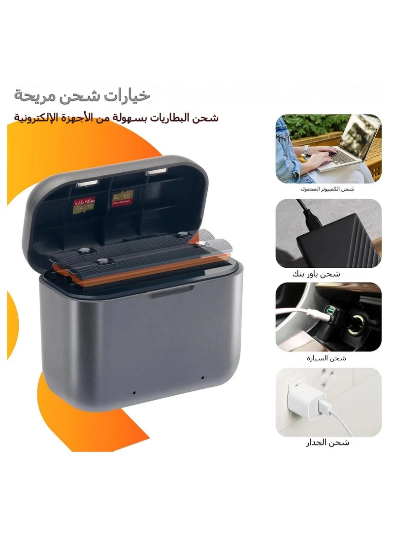 General Battery Charging Fast Charging Center for Insta360 X3 Camera with 2-Channel Fast Battery Charging Storage Station with Misro SD Card Slot and USB Type C Cable (batteries not included)  - Image 5