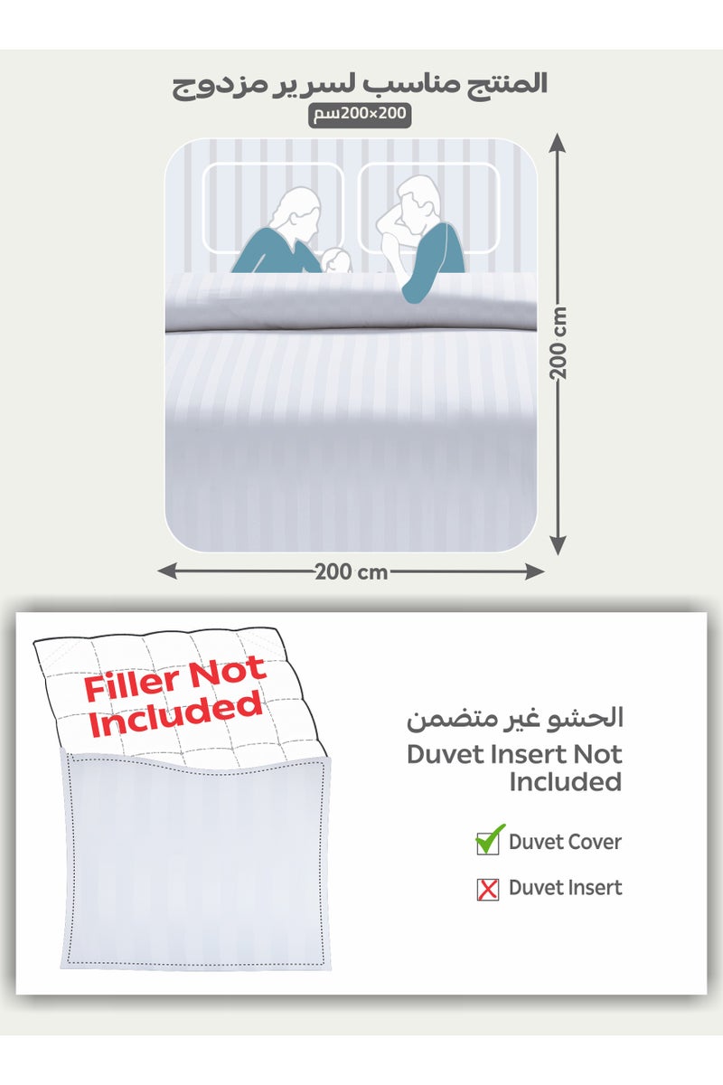 Donetella Striped Duvet Cover Set King Size 260x240 cm - 6-Pcs Bed Set, Microfiber Fabric - 1 Duvet Cover, 1 Fitted Sheet, 2 Pillow Sham, 2 Pillowcase (Filler Not Included) - Image 3