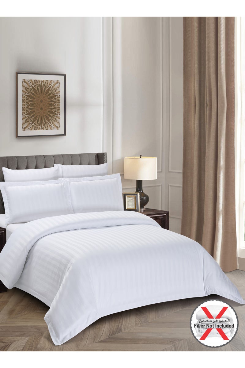 Donetella Striped Duvet Cover Set King Size 260x240 cm - 6-Pcs Bed Set, Microfiber Fabric - 1 Duvet Cover, 1 Fitted Sheet, 2 Pillow Sham, 2 Pillowcase (Filler Not Included) - Image 2