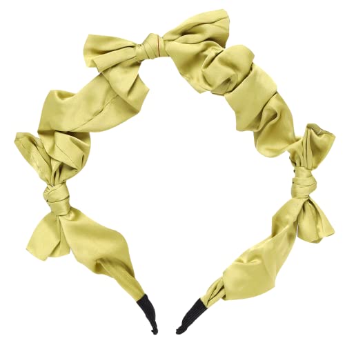 Yellow Bee Fashionable Headbands for Girls, Cream and Green, One Size, (Pack of 2) - Image 4