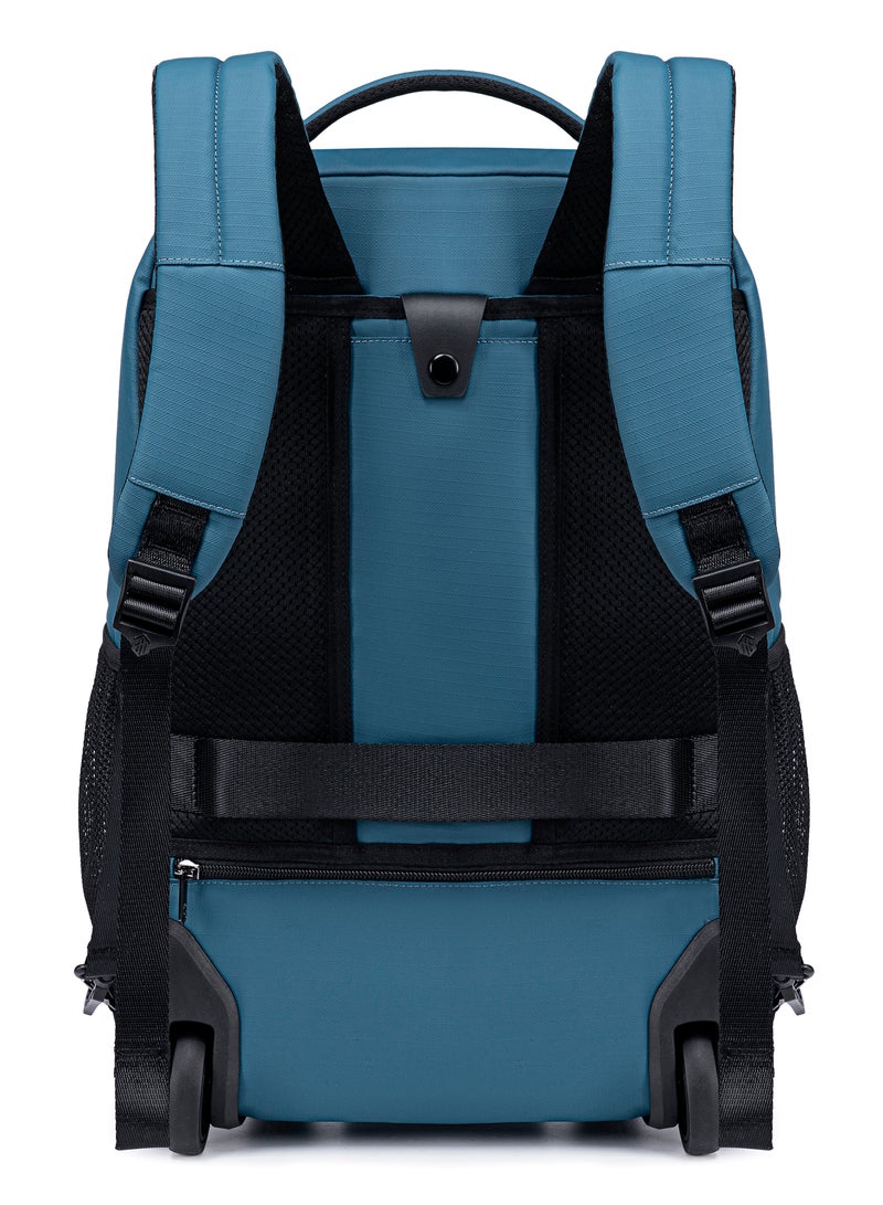 ARCTIC HUNTER Durable Professional Rolling Backpack, Light Weight Water Resistant 19 Inch Backpack Trolley with 360° Degree Opening for Office Travel Business School, LG00657-1, Blue - Image 2