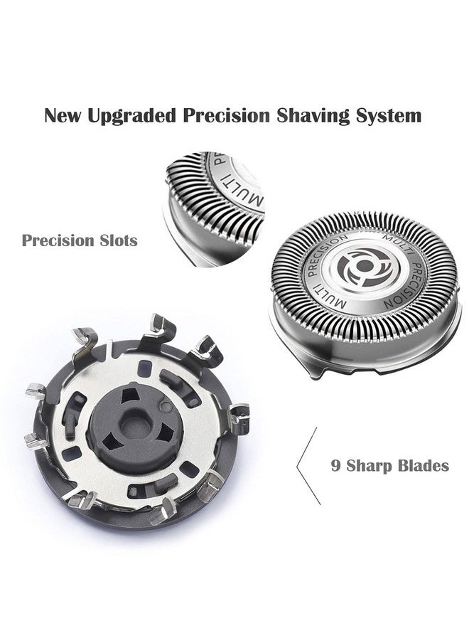 Suleto - Sh50/52 Replacement Heads Fit For Philips Series 5000 Electric Shaver Replacement Blades Head Compatible With Norelco Series 5000 (S5Xxx) Aquatouch (S5Xxx) Powertouch (Pt8Xx Pt7Xx) 3Pack With Brush - Image 1