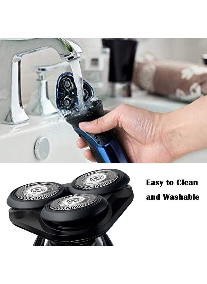 Suleto - Sh50/52 Replacement Heads Fit For Philips Series 5000 Electric Shaver Replacement Blades Head Compatible With Norelco Series 5000 (S5Xxx) Aquatouch (S5Xxx) Powertouch (Pt8Xx Pt7Xx) 3Pack With Brush - Image 1
