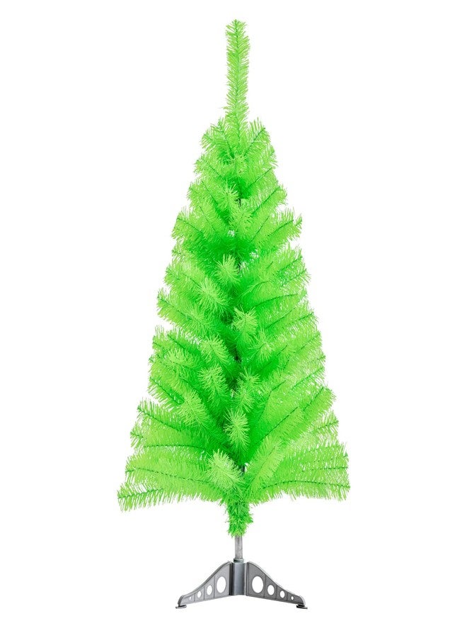 CIPOWM 3FT Artificial Christmas Tree Lime Green Mini Tabletop Christmas Pine Tree with Plastic Stand Small Xmas Tree for Indoor Outdoor Holiday Home Decoration - Image 1