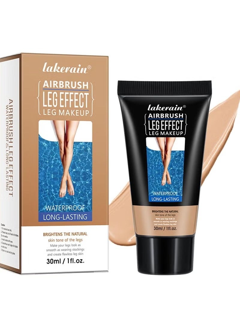 lakerain Leg Makeup Waterproof No Transfer, Leg Foundation Cover up Makeup for Varicose Veins Even Skin, Leg and Body Scar Concealer Makeup for Tattoo Cover Up (#2 Medium Glow) - Image 1