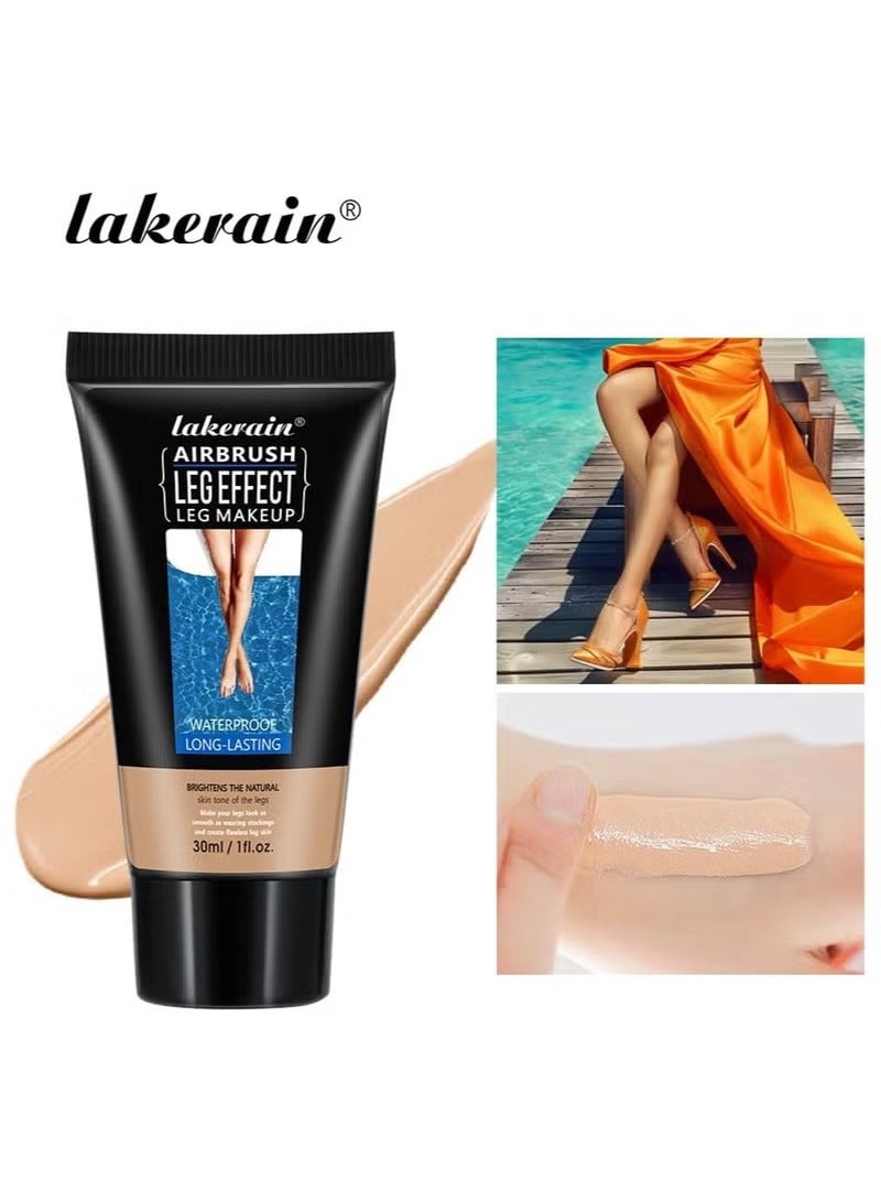 lakerain Leg Makeup Waterproof No Transfer, Leg Foundation Cover up Makeup for Varicose Veins Even Skin, Leg and Body Scar Concealer Makeup for Tattoo Cover Up (#2 Medium Glow) - Image 2