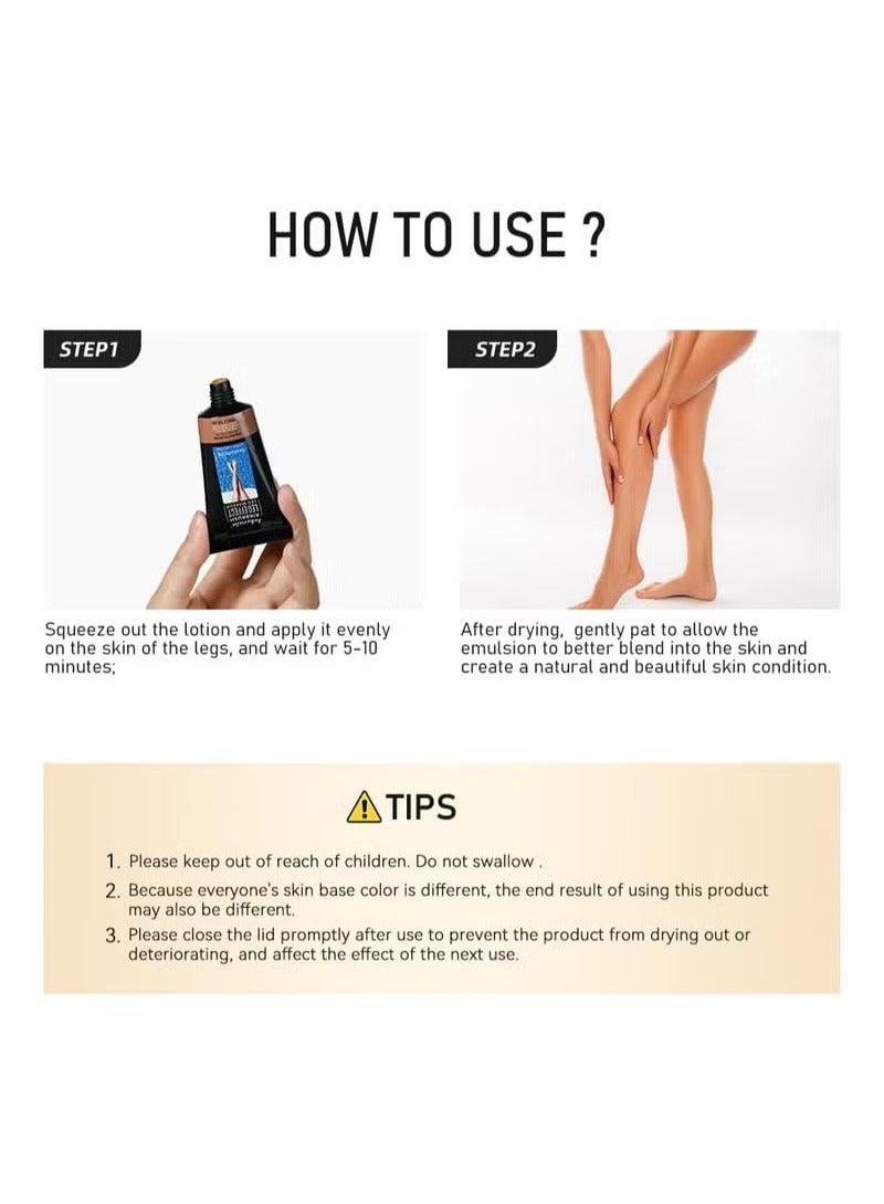 lakerain Leg Makeup Waterproof No Transfer, Leg Foundation Cover up Makeup for Varicose Veins Even Skin, Leg and Body Scar Concealer Makeup for Tattoo Cover Up (#2 Medium Glow) - Image 5