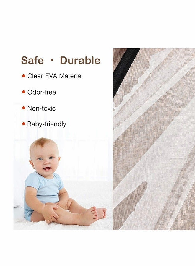 KASTWAVE Universal Pushchair Cover Travel Outdoor Rain Cover, Children Umbrella Car Windshield Rain Cover for Buggy Pram, Double Zipper EVA Transparent and Windproof Waterproof Dust Snow - Image 3