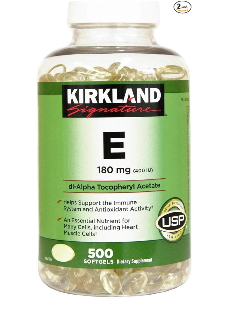 Kirkland Vitamin E 180mg, 500 Softgels 2 Pack 