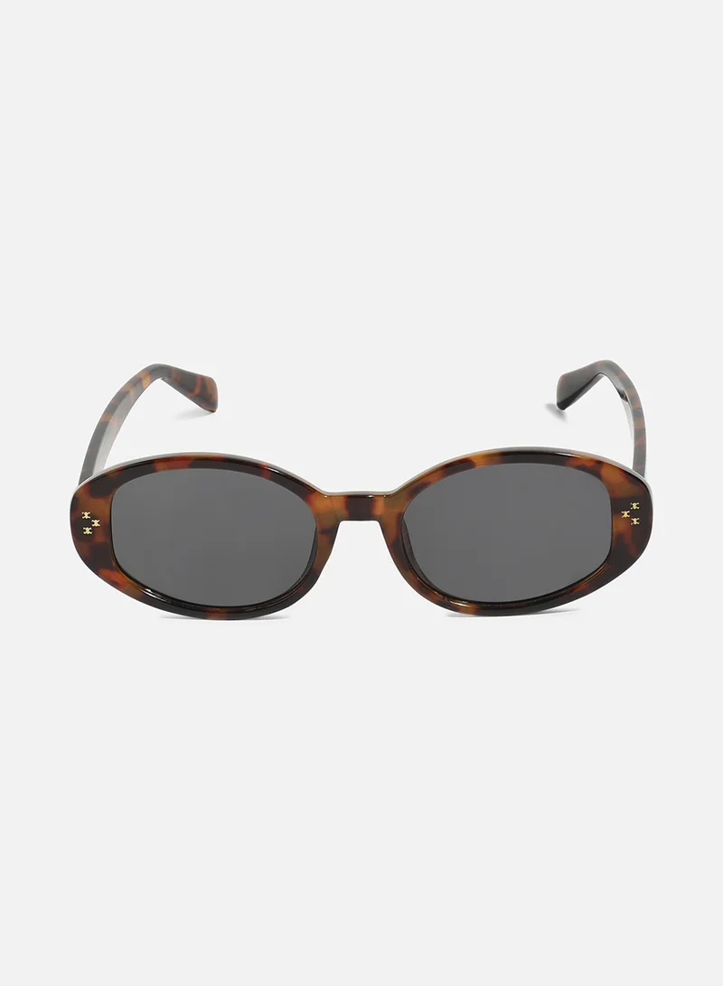 صوص هاوت Tortoise Shell Oval Sunglasses - Brown